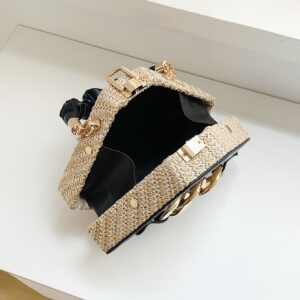 Alternative view of [Fashion Chain Straw Bag] 2023 New Niche Fashion Chain Straw Bag Shoulder Bag Bag Cross-Body Bag Handbag Box Bag