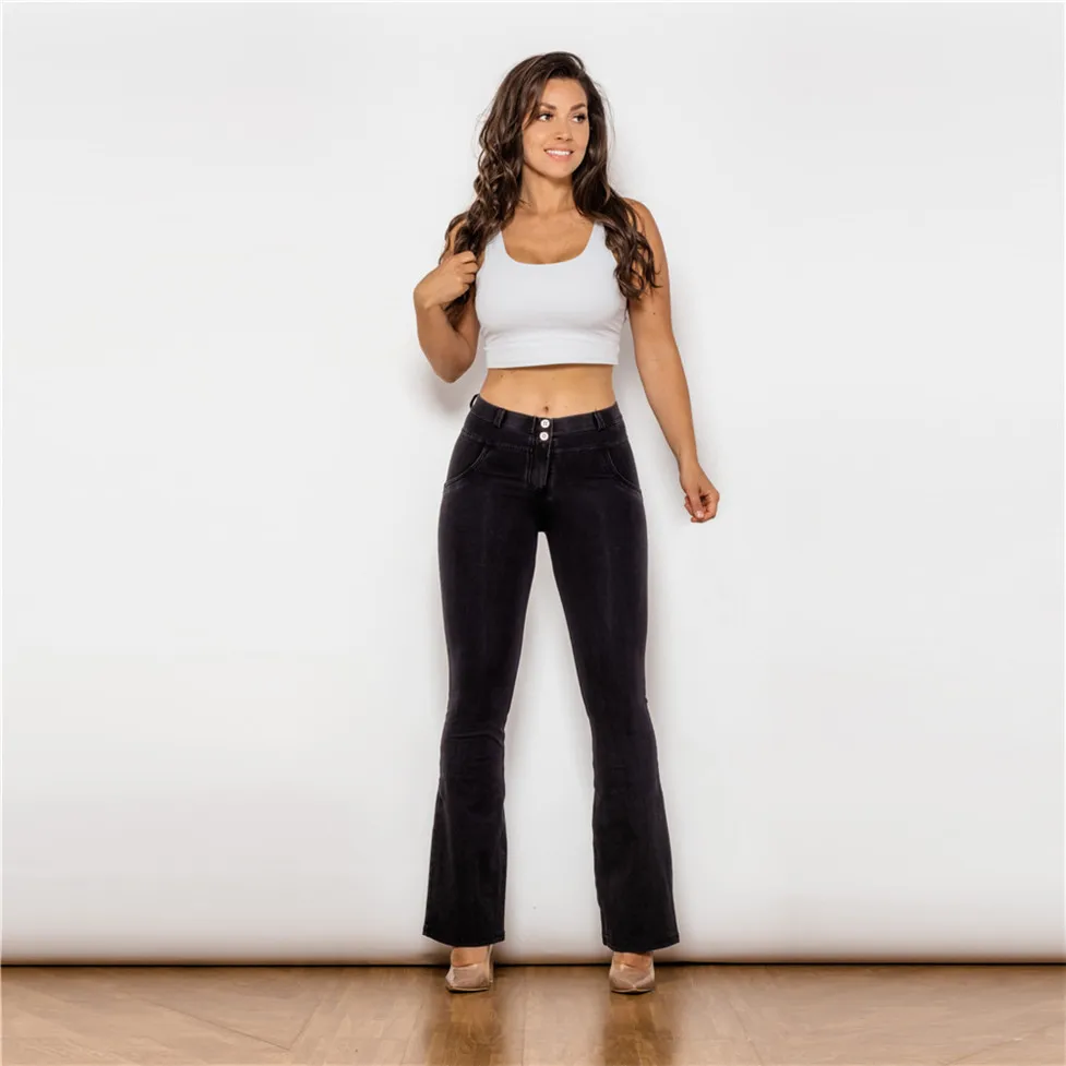 Shascullfites Melody Flare Jeans Women Scrunch Bum Butt Lift Jeans Wide Leg Slim Jeans Sexy Elegant Denim Pants - Image 13
