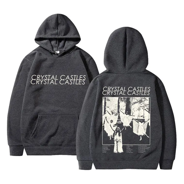 Vintage Crystal Castles Band Hoodie Men Women Gothic Punk Rock Hooded Sweatshirt Men's Fashion Loose Oversized Pullover Hoodies - Image 3