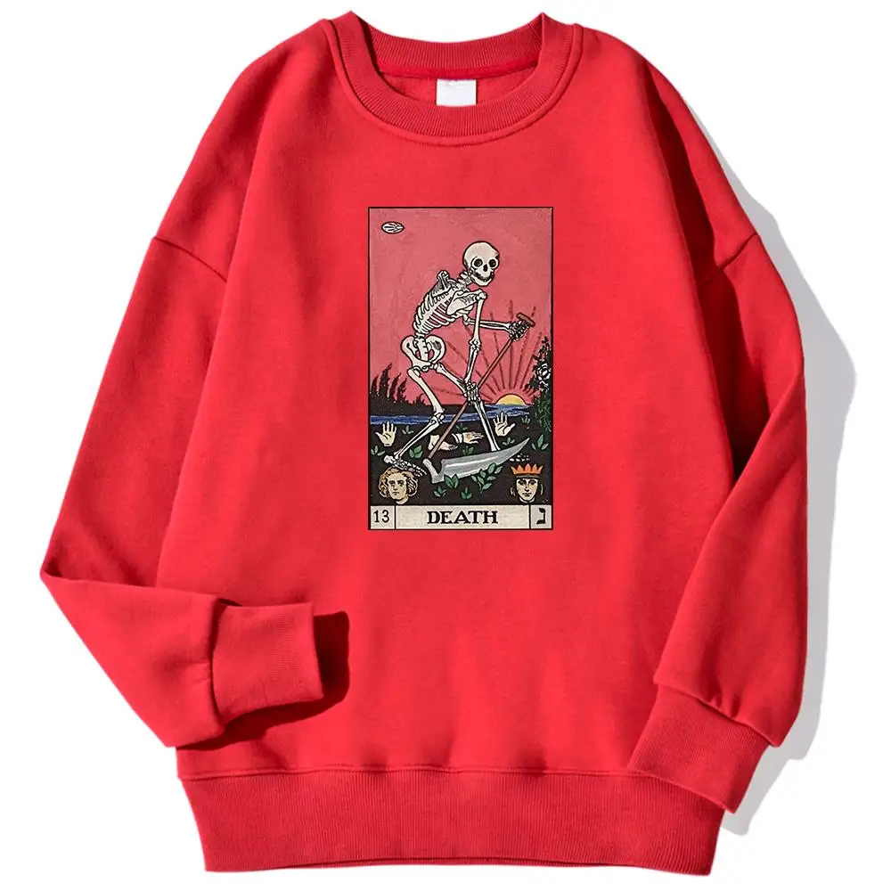 Horror Comics Death Tarot Long Prints Male Sweatshirts Autumn Kawaii Hoodies Trend O-Neck Loose Pullovers Autumn Casual Clothing - Image 6