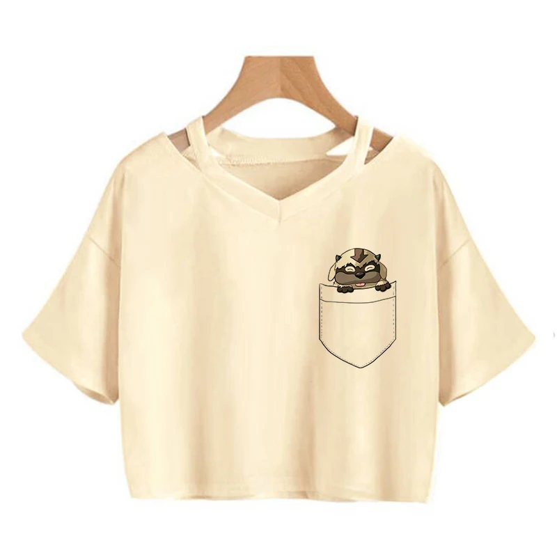 Avatar The Last Airbender T Shirt Women Kawaii Crop Top Anime Appa Tshirt Funny Cartoon Graphic Tee Shirt Fashion T-shirt Female - Image 34