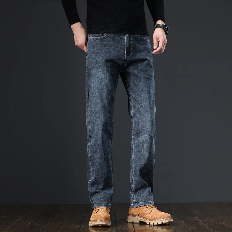 Jeans Men's Spring Autumn New Regular Trousers Fashionable Business Loose Straight Vintage Brand Classic Denim Pants - Image 3