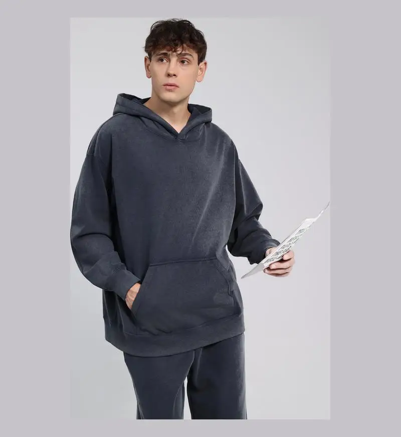 600G Snow Wash Cotton Hoodies Female 2025 Color Pullovers Hip Hop Loose Pullovers Multicolor Comfortable Couple Top - Image 9