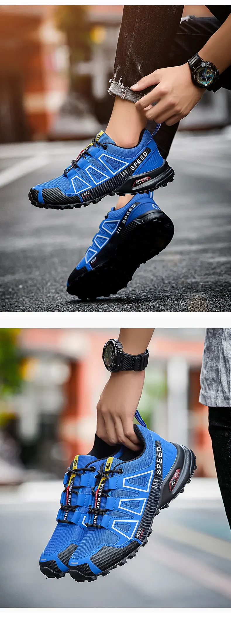 Men‘s Waterproof Hiking Shoes Outdoor Trainers Lace-up Climbing Shoes Women Trekking Sneakers Anti-slip Hunting Tactical Sneaker - Image 17
