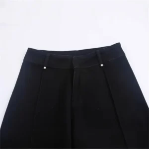 Alternative view of SAW Quick Selling Women's Jeans Cross-Border Trade Color Blocking Denim Fabric Mid-Waist Straight-Leg Plus Knees 9632252