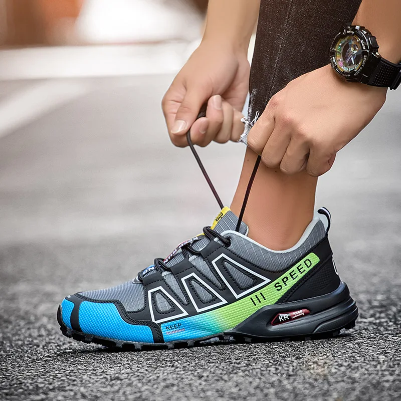 Men‘s Waterproof Hiking Shoes Outdoor Trainers Lace-up Climbing Shoes Women Trekking Sneakers Anti-slip Hunting Tactical Sneaker - Image 5
