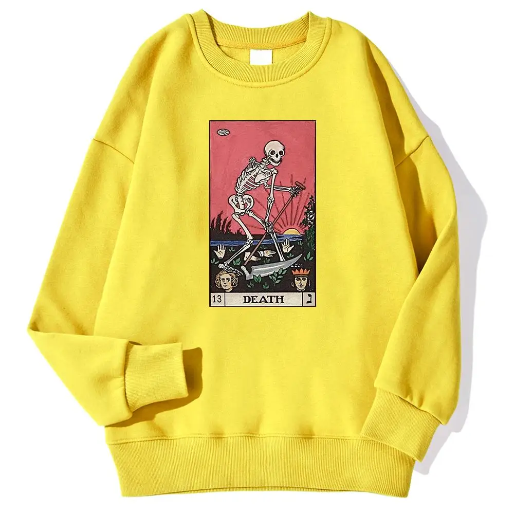 Horror Comics Death Tarot Long Prints Male Sweatshirts Autumn Kawaii Hoodies Trend O-Neck Loose Pullovers Autumn Casual Clothing - Image 8
