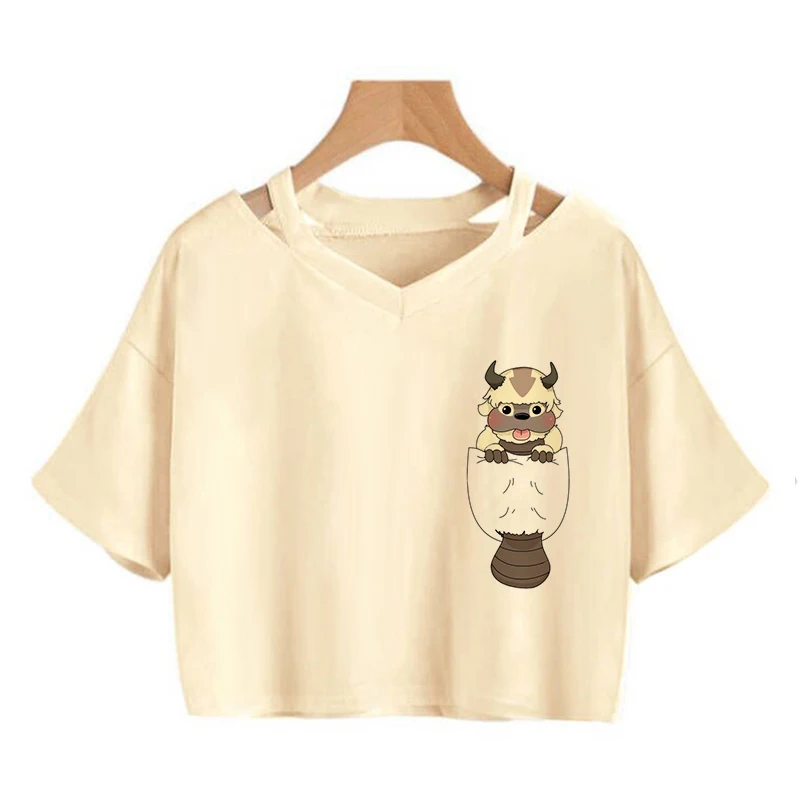 Avatar The Last Airbender T Shirt Women Kawaii Crop Top Anime Appa Tshirt Funny Cartoon Graphic Tee Shirt Fashion T-shirt Female - Image 36