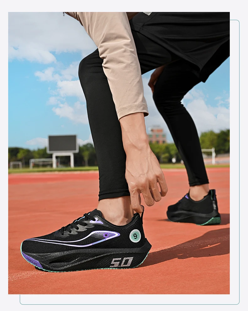 New Trendy Sports Running shoes, Comfortable and Breathable Men's and Women's Sports Casual shoes, Outdoor Large-sized Black 10 - Image 15