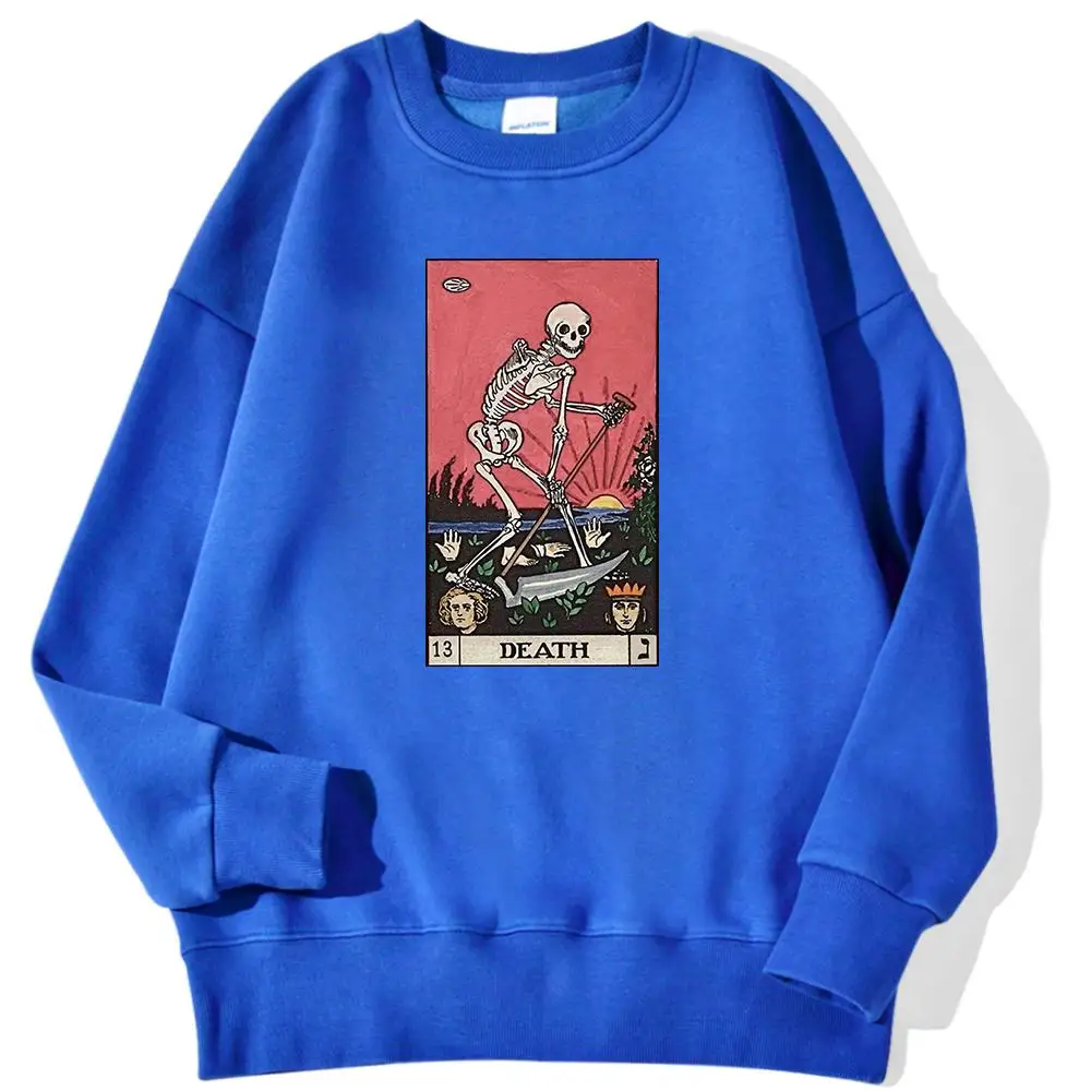 Horror Comics Death Tarot Long Prints Male Sweatshirts Autumn Kawaii Hoodies Trend O-Neck Loose Pullovers Autumn Casual Clothing - Image 10