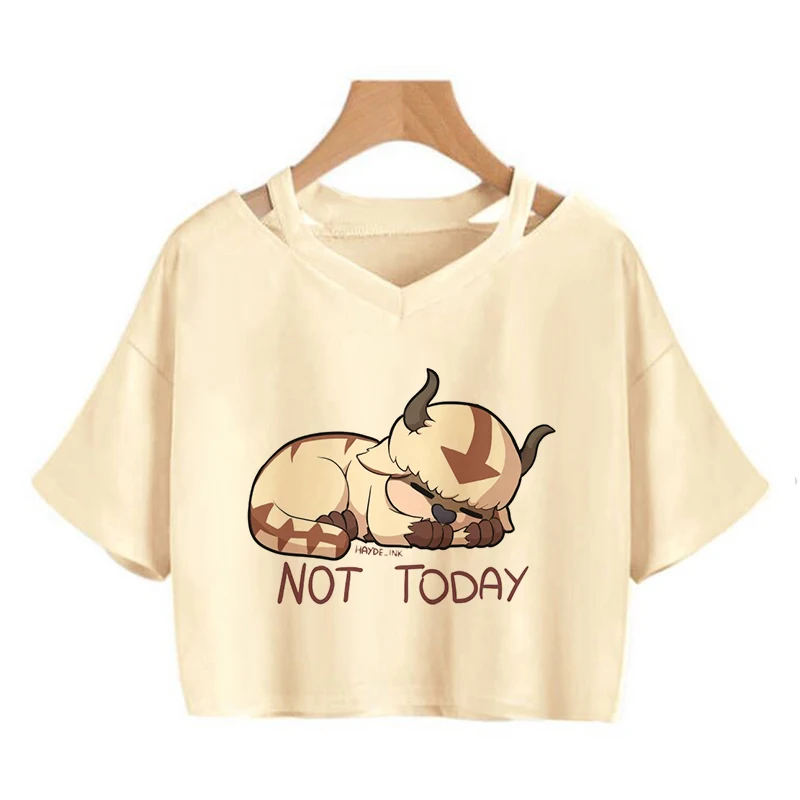 Avatar The Last Airbender T Shirt Women Kawaii Crop Top Anime Appa Tshirt Funny Cartoon Graphic Tee Shirt Fashion T-shirt Female - Image 35