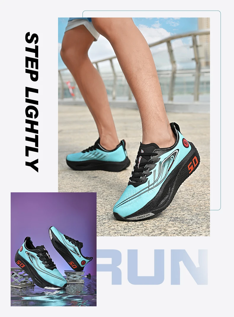 New Trendy Sports Running shoes, Comfortable and Breathable Men's and Women's Sports Casual shoes, Outdoor Large-sized Black 10 - Image 22