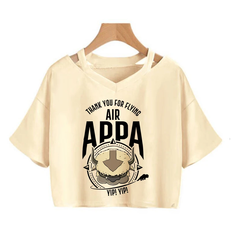 Avatar The Last Airbender T Shirt Women Kawaii Crop Top Anime Appa Tshirt Funny Cartoon Graphic Tee Shirt Fashion T-shirt Female - Image 37