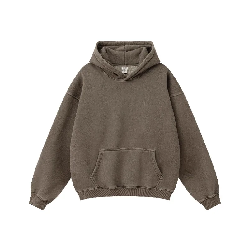 600G Snow Wash Cotton Hoodies Female 2025 Color Pullovers Hip Hop Loose Pullovers Multicolor Comfortable Couple Top - Image 6
