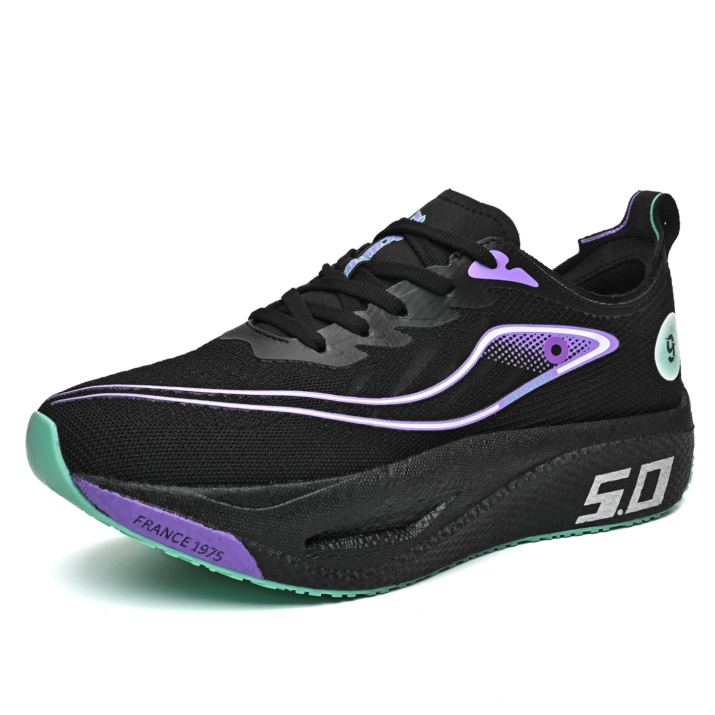 New Trendy Sports Running shoes, Comfortable and Breathable Men's and Women's Sports Casual shoes, Outdoor Large-sized Black 10 - Image 7
