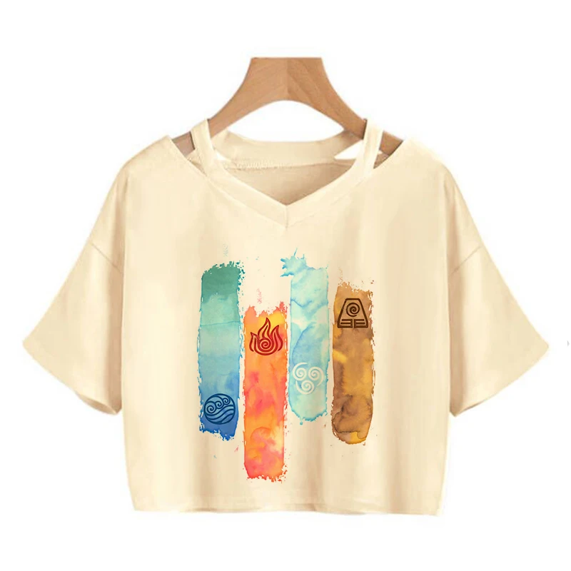 Avatar The Last Airbender T Shirt Women Kawaii Crop Top Anime Appa Tshirt Funny Cartoon Graphic Tee Shirt Fashion T-shirt Female - Image 4