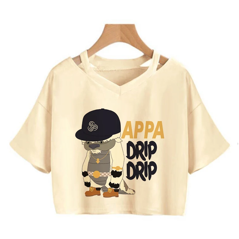Avatar The Last Airbender T Shirt Women Kawaii Crop Top Anime Appa Tshirt Funny Cartoon Graphic Tee Shirt Fashion T-shirt Female - Image 28
