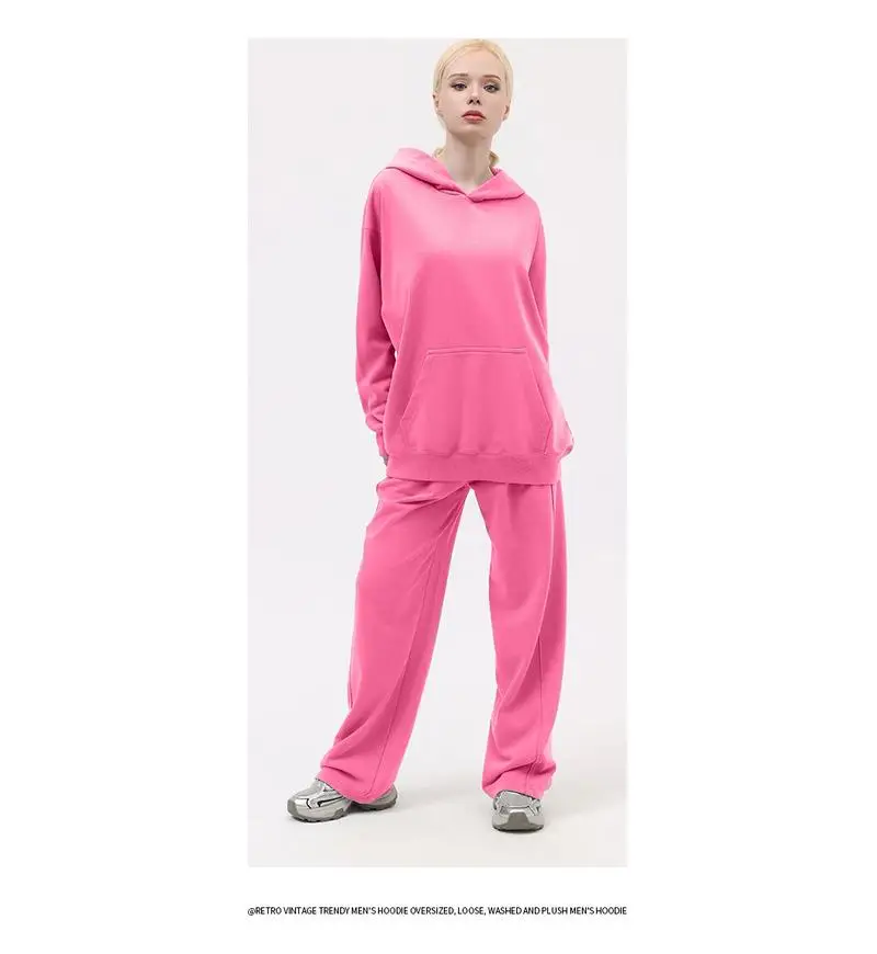 600G Snow Wash Cotton Hoodies Female 2025 Color Pullovers Hip Hop Loose Pullovers Multicolor Comfortable Couple Top - Image 11