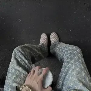 Jacquard All-over Printed American Jeans Thin Slim Fit Straight-leg Bootcut Pants - Image 4