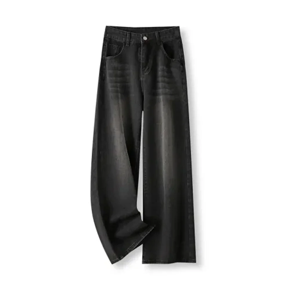Slimming High-waisted Jeans For Women Pear-shaped Loose-fit Straight-leg Bell Bottoms Plus-size Female Denim Trousers - Image 6