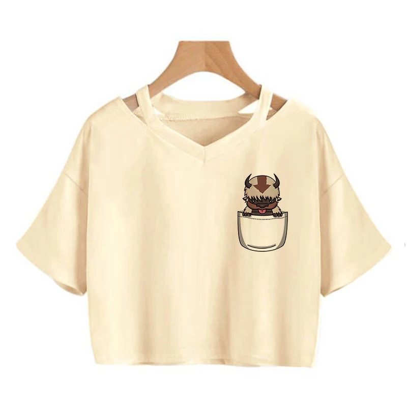 Avatar The Last Airbender T Shirt Women Kawaii Crop Top Anime Appa Tshirt Funny Cartoon Graphic Tee Shirt Fashion T-shirt Female - Image 27