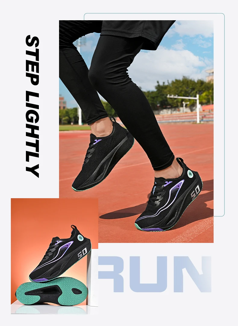 New Trendy Sports Running shoes, Comfortable and Breathable Men's and Women's Sports Casual shoes, Outdoor Large-sized Black 10 - Image 16