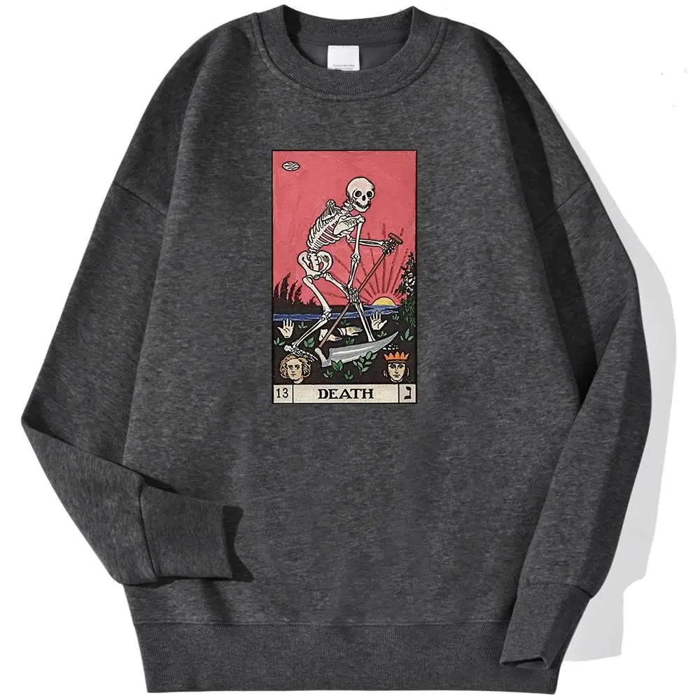 Horror Comics Death Tarot Long Prints Male Sweatshirts Autumn Kawaii Hoodies Trend O-Neck Loose Pullovers Autumn Casual Clothing - Image 14