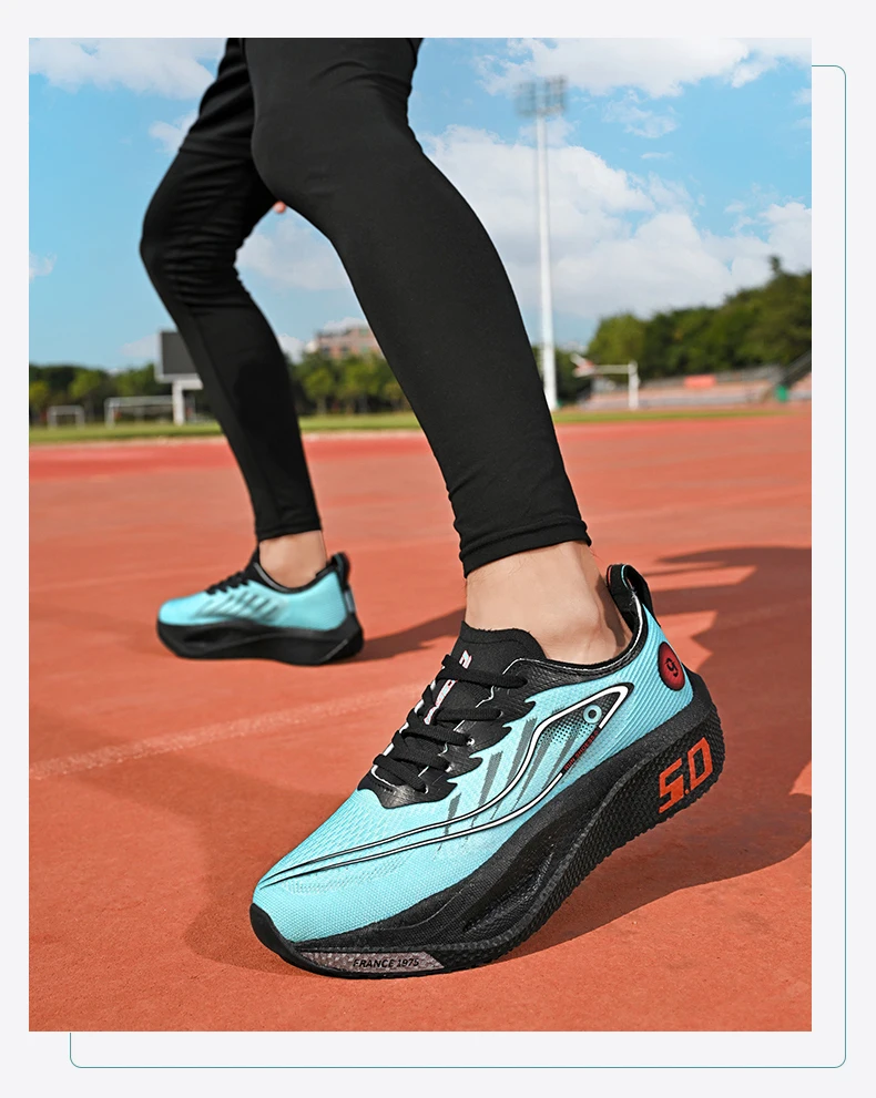 New Trendy Sports Running shoes, Comfortable and Breathable Men's and Women's Sports Casual shoes, Outdoor Large-sized Black 10 - Image 25