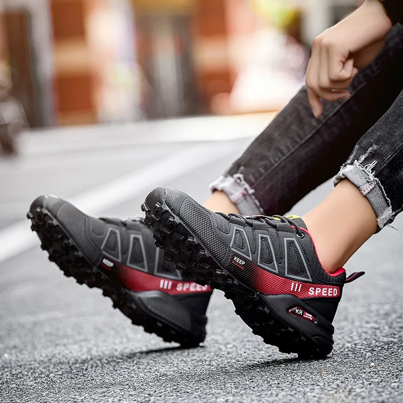 Men‘s Waterproof Hiking Shoes Outdoor Trainers Lace-up Climbing Shoes Women Trekking Sneakers Anti-slip Hunting Tactical Sneaker - Image 3