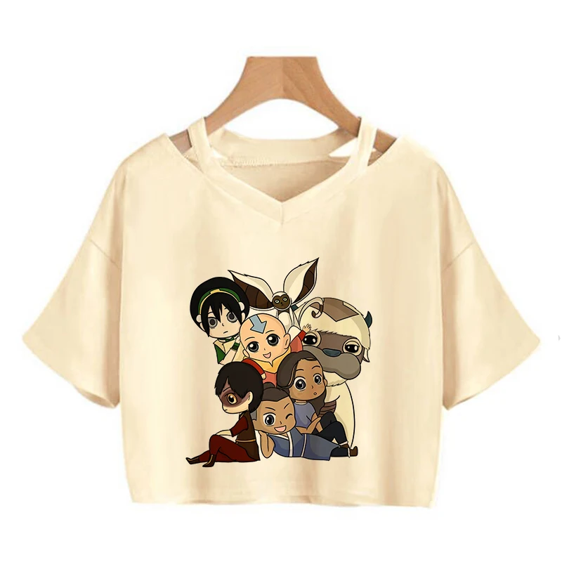 Avatar The Last Airbender T Shirt Women Kawaii Crop Top Anime Appa Tshirt Funny Cartoon Graphic Tee Shirt Fashion T-shirt Female - Image 16