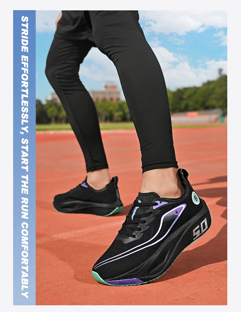 New Trendy Sports Running shoes, Comfortable and Breathable Men's and Women's Sports Casual shoes, Outdoor Large-sized Black 10 - Image 14