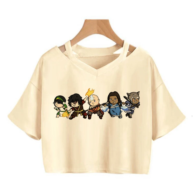 Avatar The Last Airbender T Shirt Women Kawaii Crop Top Anime Appa Tshirt Funny Cartoon Graphic Tee Shirt Fashion T-shirt Female - Image 12