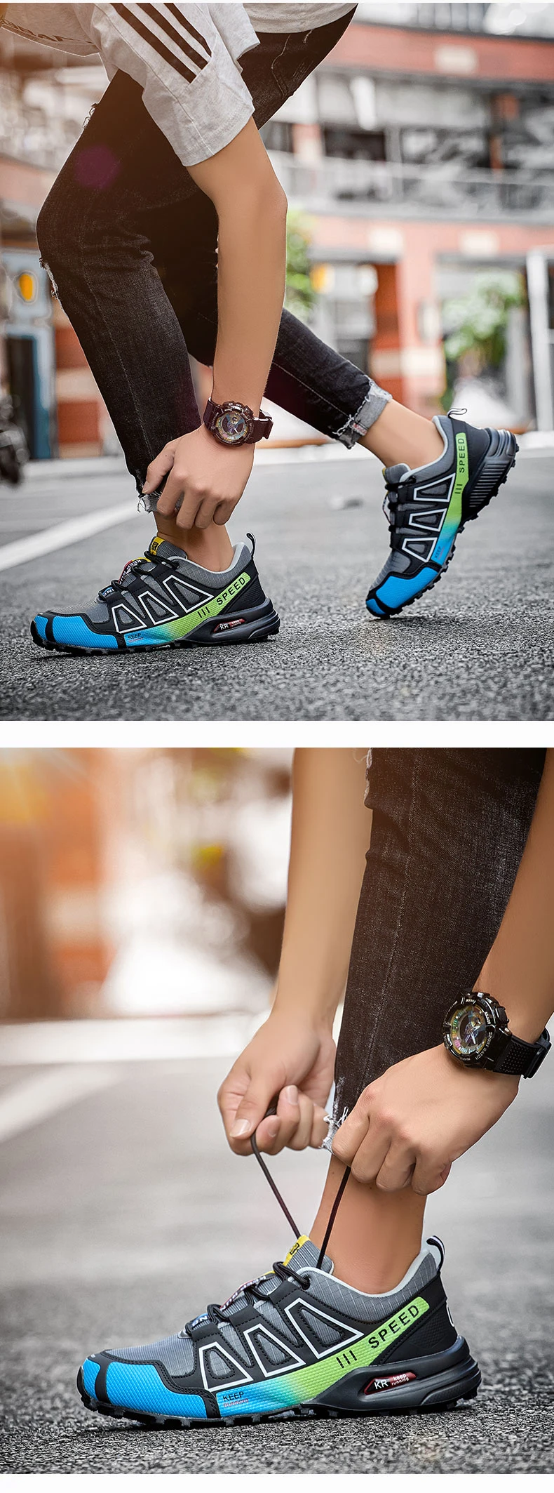 Men‘s Waterproof Hiking Shoes Outdoor Trainers Lace-up Climbing Shoes Women Trekking Sneakers Anti-slip Hunting Tactical Sneaker - Image 12