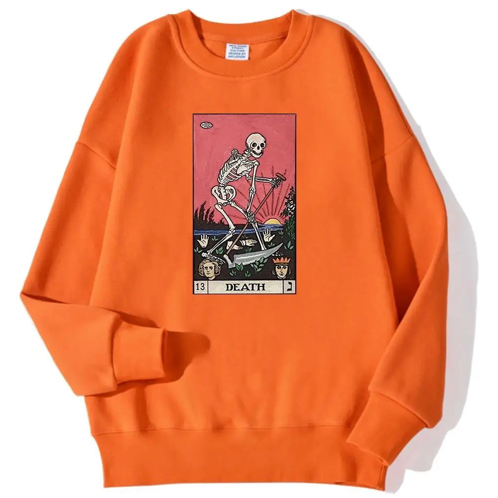 Horror Comics Death Tarot Long Prints Male Sweatshirts Autumn Kawaii Hoodies Trend O-Neck Loose Pullovers Autumn Casual Clothing - Image 5