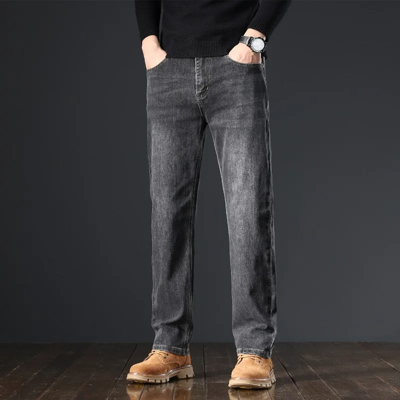 Jeans Men's Spring Autumn New Regular Trousers Fashionable Business Loose Straight Vintage Brand Classic Denim Pants - Image 2
