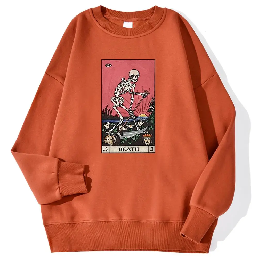 Horror Comics Death Tarot Long Prints Male Sweatshirts Autumn Kawaii Hoodies Trend O-Neck Loose Pullovers Autumn Casual Clothing - Image 13