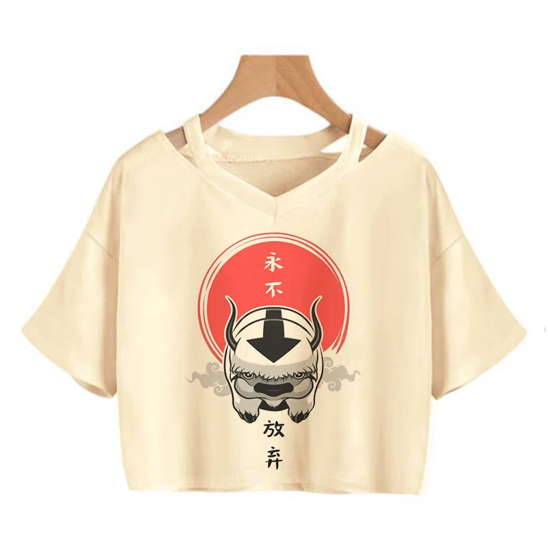 Avatar The Last Airbender T Shirt Women Kawaii Crop Top Anime Appa Tshirt Funny Cartoon Graphic Tee Shirt Fashion T-shirt Female - Image 23