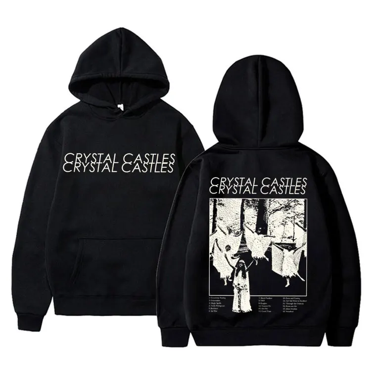 Vintage Crystal Castles Band Hoodie Men Women Gothic Punk Rock Hooded Sweatshirt Men's Fashion Loose Oversized Pullover Hoodies - Image 2