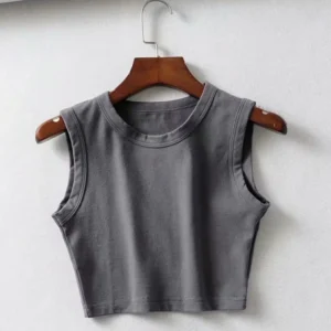 2024 Summer vintage white crop tops women biker black punk sexy tank top korean streetwear cropped sleeveless top feminino
