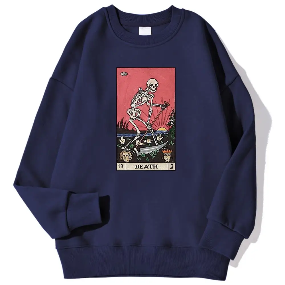 Horror Comics Death Tarot Long Prints Male Sweatshirts Autumn Kawaii Hoodies Trend O-Neck Loose Pullovers Autumn Casual Clothing - Image 12
