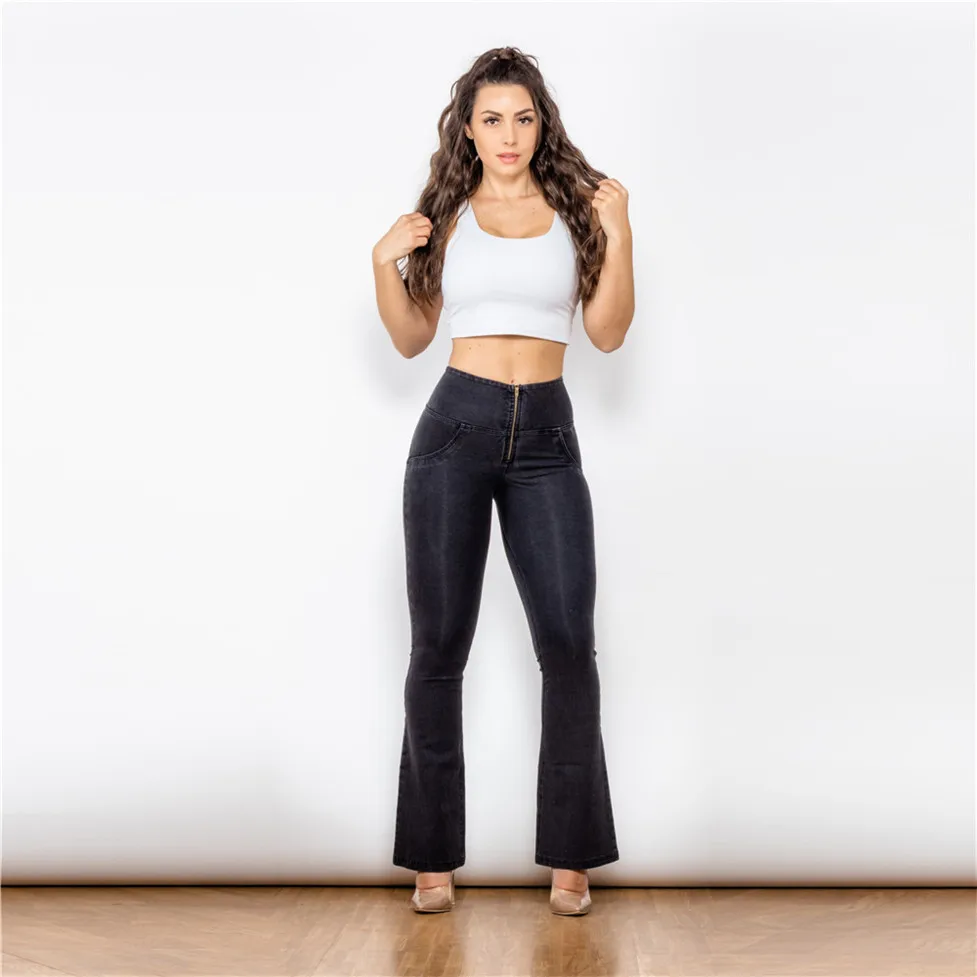 Shascullfites Melody Flare Jeans Women Scrunch Bum Butt Lift Jeans Wide Leg Slim Jeans Sexy Elegant Denim Pants - Image 14