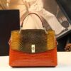 Premium Luxury Womens Retro Crocodile Pattern Bag - Stylish Crossbody Satchel with Elegant Top Handle - Versatile Shoulder & Handbag