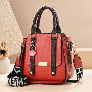 Elegant Vintage Solid Color Faux Leather Crossbody Bag | Fashion