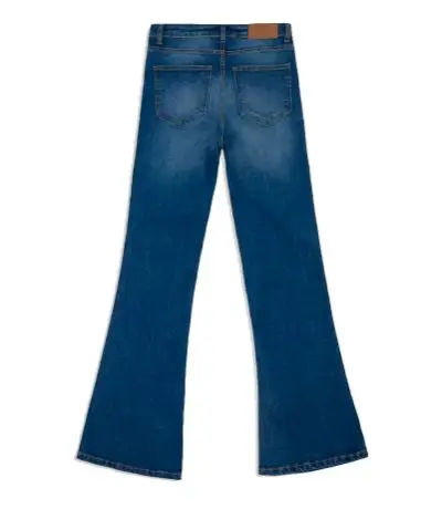 High Quality Customize Dark Blue Women's Denim Pants One Button Baggy Wide Leg Straight Denim Jeans Pants For Women - Image 6
