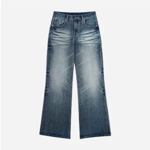 Baggy Boot Cut Jeans Custom Fashion Loose Fit Unisex High Quality Streetwear Wholesale Breathable New Style Men Jeans for Men