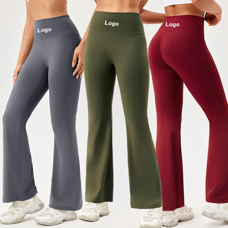YIYI Women's Wide Leg Yoga Pants Soft High Waisted Butt Lift Workout Flare Leggings Casual Bootcut Bootleg Gym Fitness Pants - Image 3