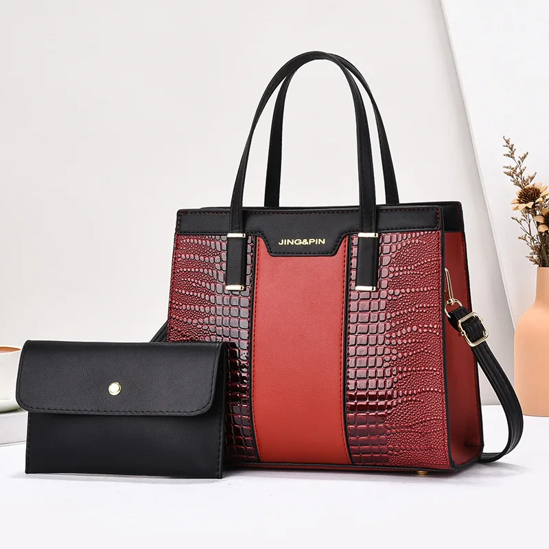 New Women's Luxury PU 2-piece Set Leather Handbags and Purses High Quality - Image 8