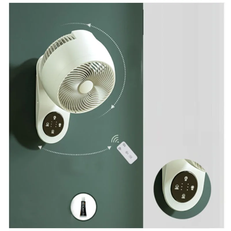 220V Electric Fan Oscillating 3 Blades 3 Speeds Adjustable Wall Mounted Fan Remote - Image 8
