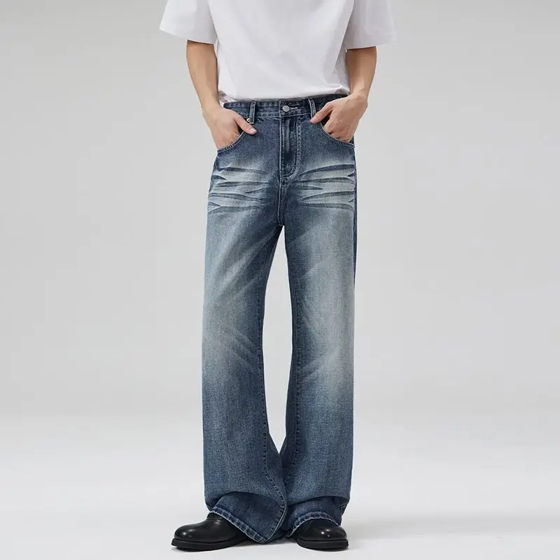 Baggy Boot Cut Jeans Custom Fashion Loose Fit Unisex High Quality Streetwear Wholesale Breathable New Style Men Jeans for Men - Image 2