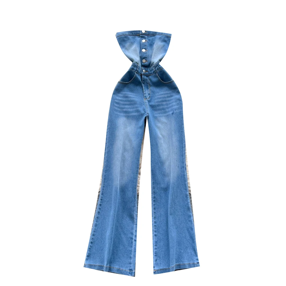 Summer Women's New Fashion Metal Buckle Slim Denim Pants - Image 6